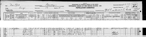 1930 US census, Brooklyn: Abe and Sophie Shron with Benjamin, Louis and Emanuel. Other households on the page are blanked.
