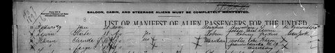 Ellis Island, 7 Nov 1907, lines 25–26: Chnike (16) and Feige (14) Schron from Warsaw; nearest relative “mother Ester Schron”, Franciszkańska
