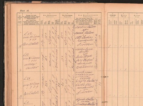 Świrz register of deaths, 23 Jul 1909: an unnamed daughter of Eizyk Bald and Taube Oks, one month old, house 28.