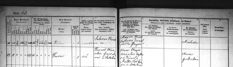 Sokołów births 1878, entry 112: “Dwore”, born 11 Nov 1878, daughter of Boruch Weinstein and Chane Chaje, “daughter of Feiwel & Malke Schlang