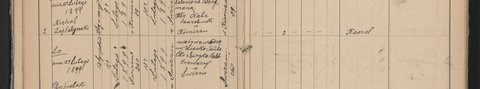 Świrz register of deaths, 11 Feb 1899: a stillborn son of Taube Oks and Eizyk Bald, house 260.
